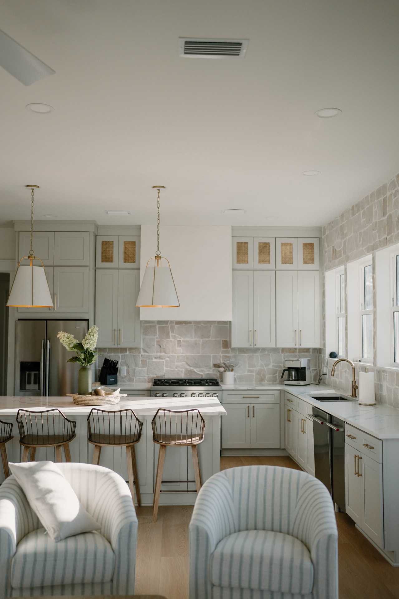Wide view of the kitchen from the living room