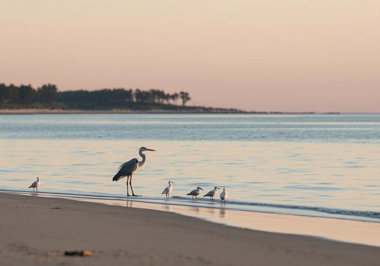 Herons at the shore